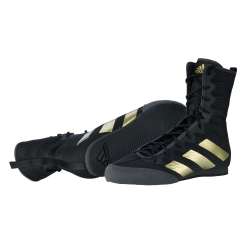 Adidas box hog 4 scarpe da boxe in nero / oro 4