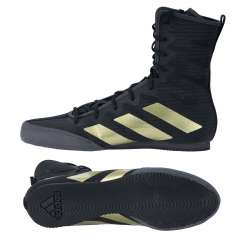 Adidas box hog 4 scarpe da boxe in nero / oro 6