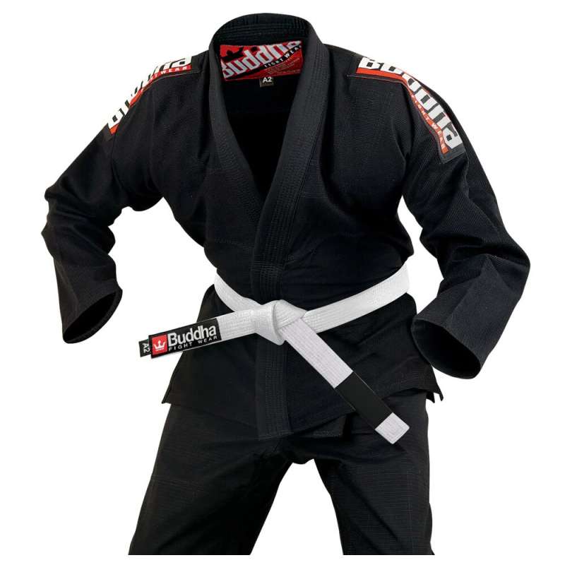 Kimono BJJ nero Buddha infinity + cintura bianca