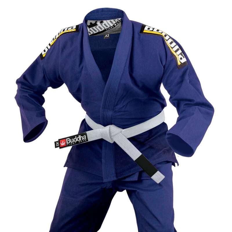 Kimono BJJ Buddha infinity azul + cinturón blanco