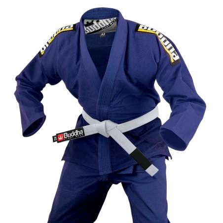 Kimono BJJ Buddha infinity azul + cinturón blanco