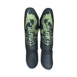 Caneleiras de Muay Thai Utuk Hunter preto e verde