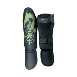 Caneleiras de Muay Thai Utuk Hunter preto e verde 1