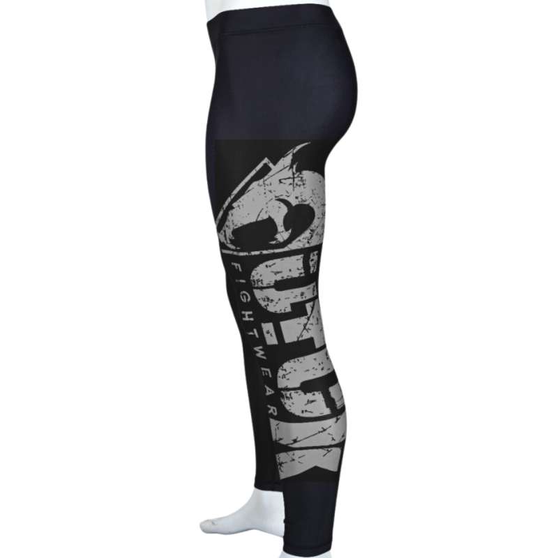 MMA Utuk pantaloni lycra nero argento