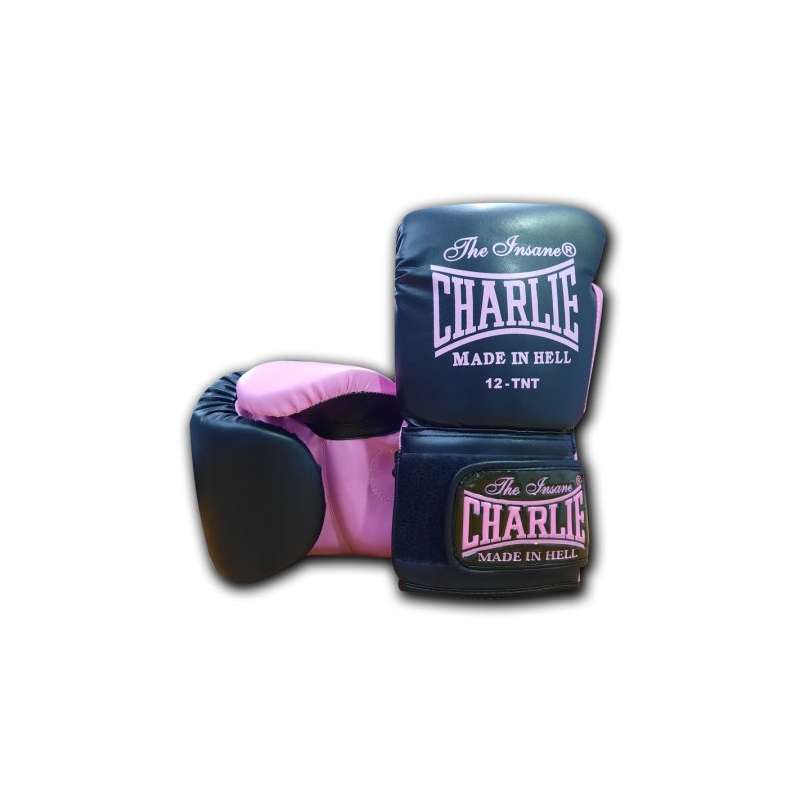 Guantes kick boxing Charlie kaos negro rosa