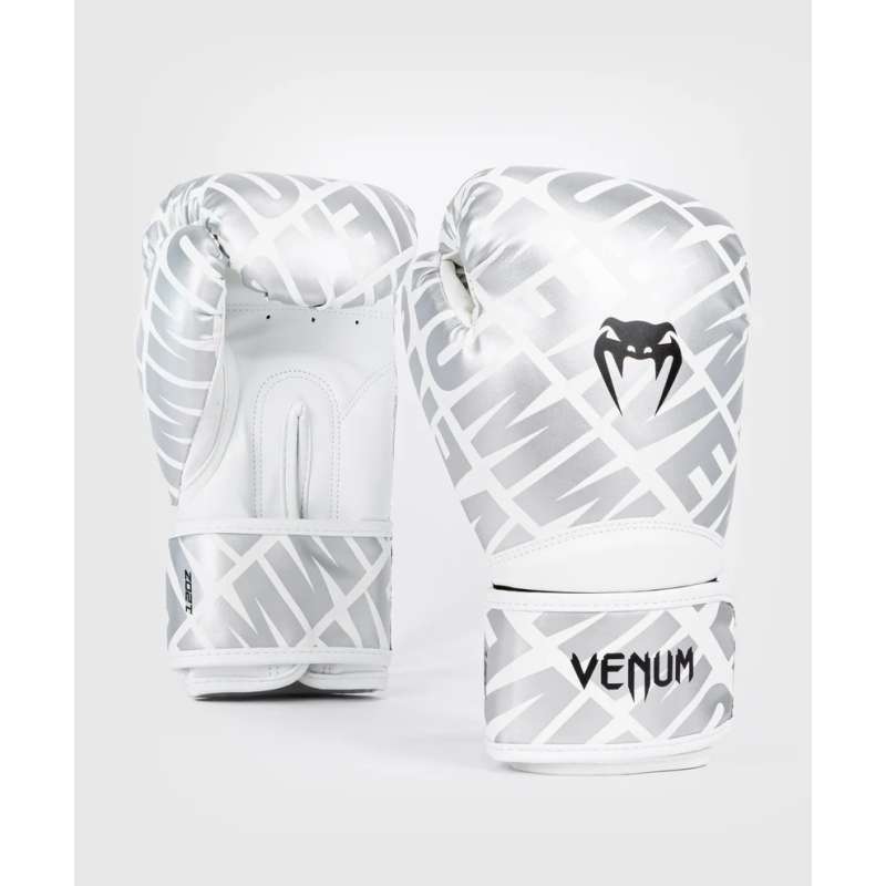 Guantes muay thai Venum contender 1.5 blanco plata