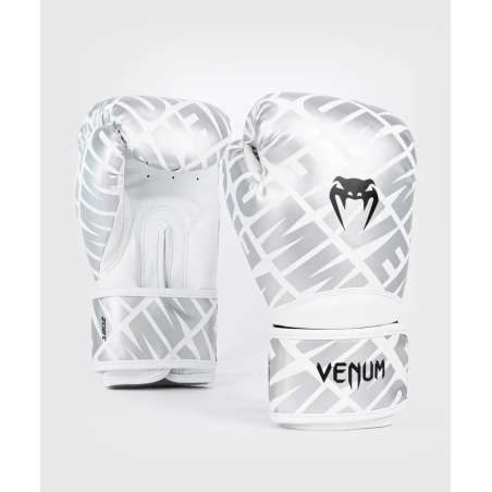 Luvas de muay thai Venum contender 1.5 branco prateado