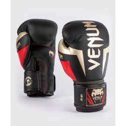 Guantes boxeo Venum  elite negro dorado rojo 1