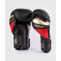 Guantes boxeo Venum  elite negro dorado rojo 2