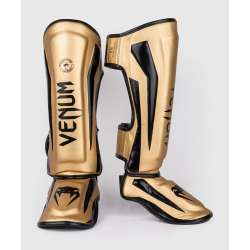 Caneleiras de muay thai Venum elite standup ouro preto