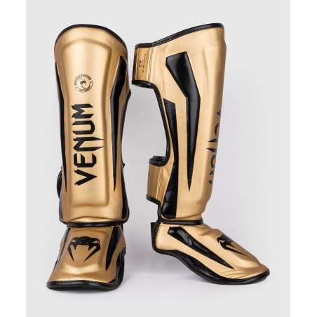 Caneleiras de muay thai Venum elite standup ouro preto