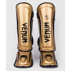 Caneleiras de muay thai Venum elite standup ouro preto 1