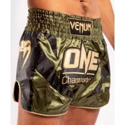 Shorts Venum Muay Thai X One FC Khaki/Oro (4)