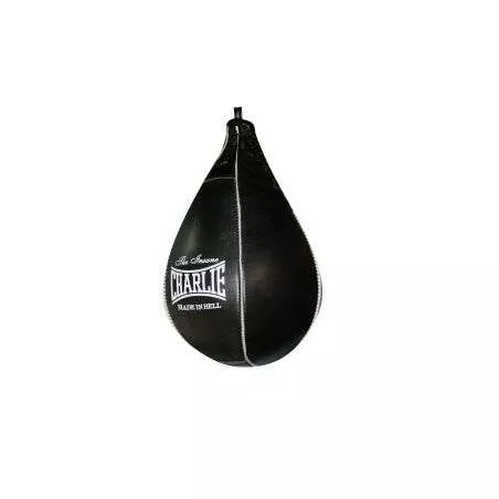 Charlie speed bag in pelle (nero)