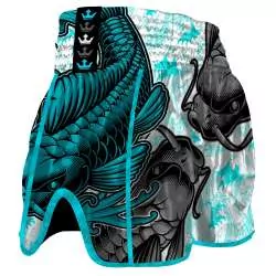 Pantaloncini Buddha kick boxing retro koi (blu) 1