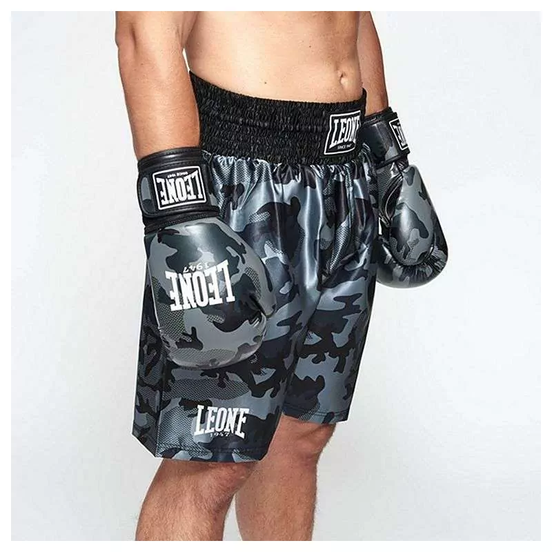 Calças de boxe Leone AB221 (camo cinzenta)