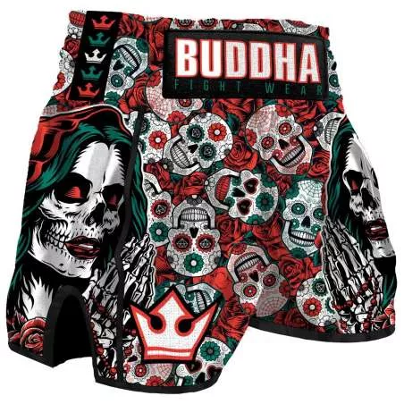 Calções de kick boxe Buddha mexican (vermelho)