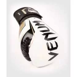 Guantes Venum elite Evo blanco oro1