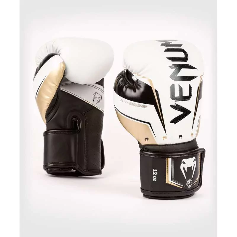 Guantes Venum elite Evo blanco oro