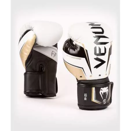 Guantes Venum elite Evo blanco oro