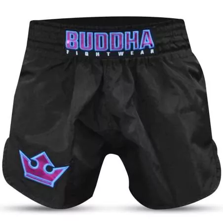 Calções muay thai Buddha old school (preto/roxo)