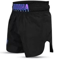 Calções muay thai Buddha old school (preto/roxo)(2)