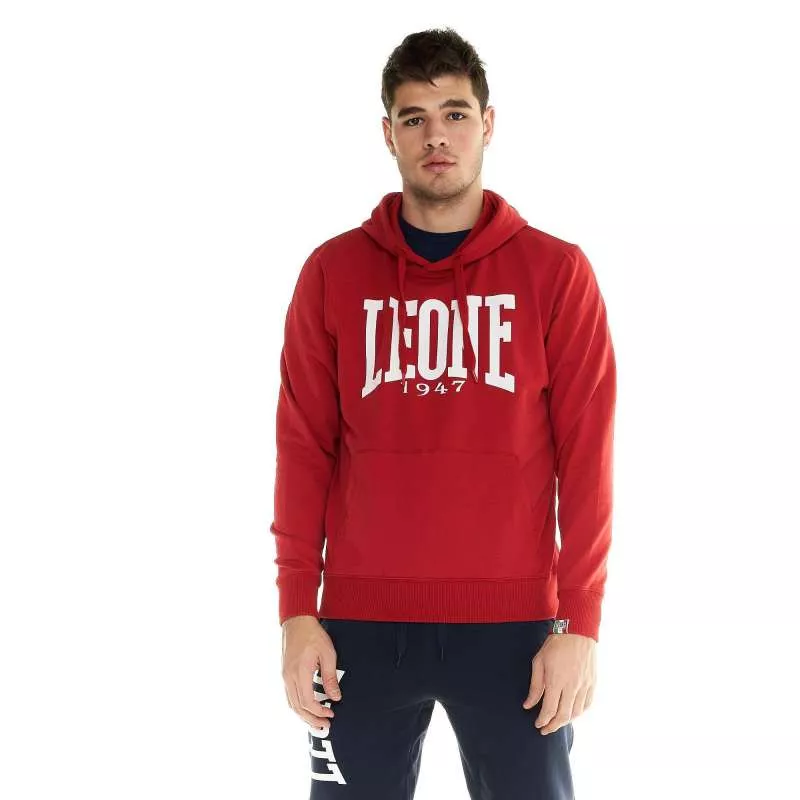 Felpa con cappuccio Leone big logo (rosso)