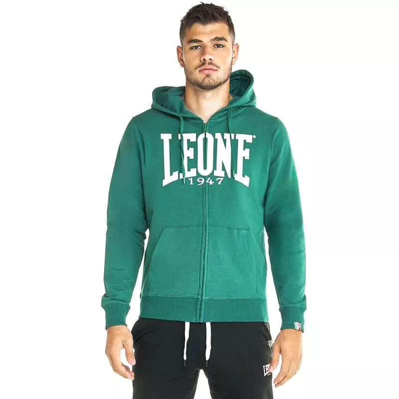 Giacca Leone con grande logo e zip (verde scuro)