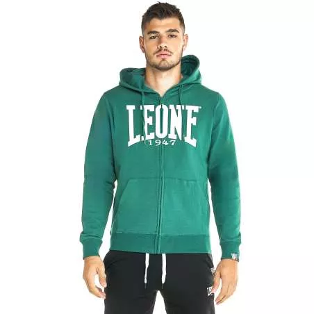 Chaqueta cremallera Leone big logo (verde oscuro)