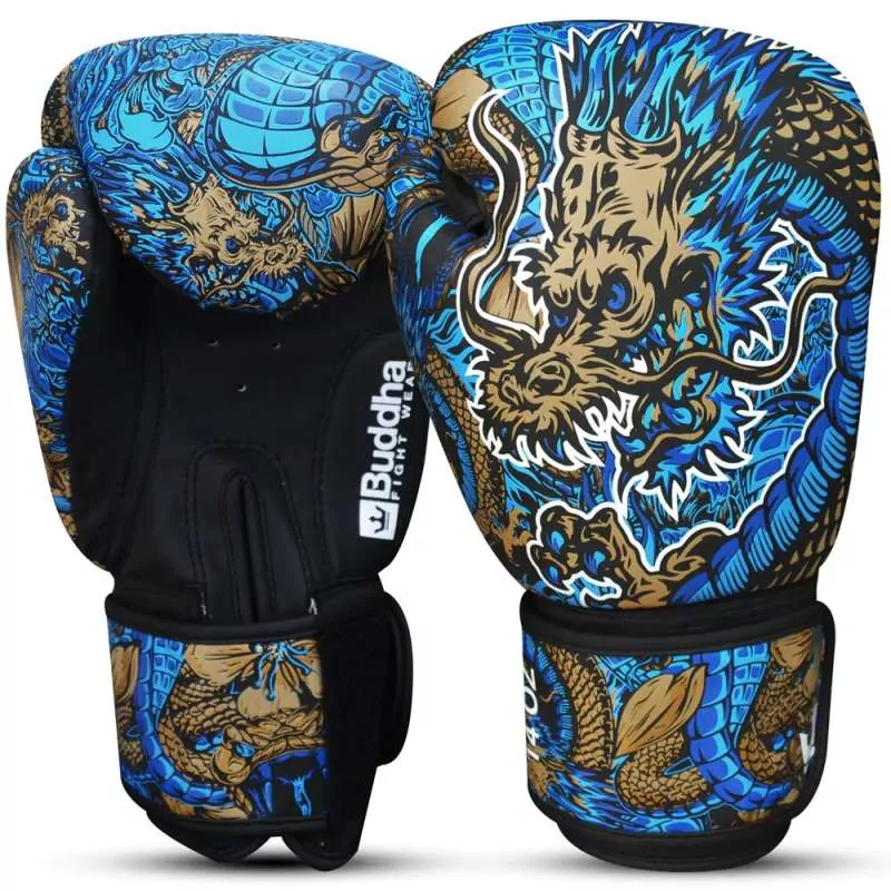 Guantoni da boxe Buddha fantasy dragon (blu)