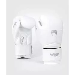 Luvas contender 1.5 Venum kick boxe (branco/cinzeto) 1